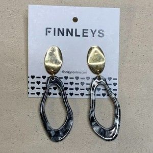 New Years Fashion Acrylic Tortoise Design Rough Oval Shape Drop Dangle  Earrings